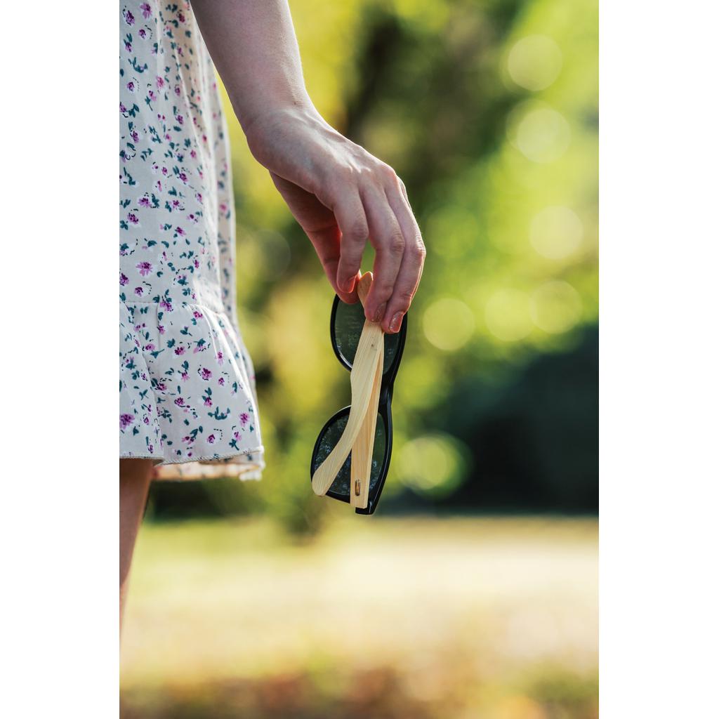 Ochelari de soare din bambus și plastic reciclat RCS black