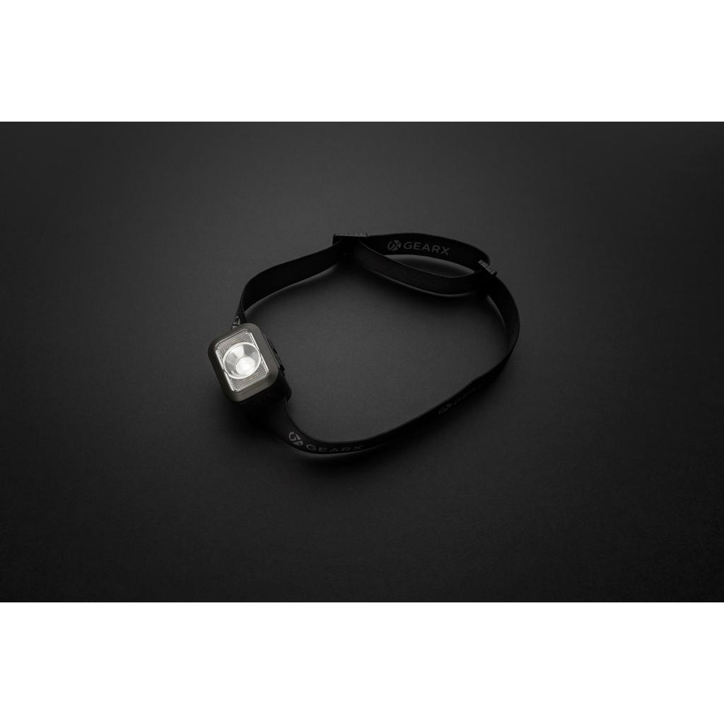 Lanternă frontală din plastic reciclat RCS, heavy duty Gear X black