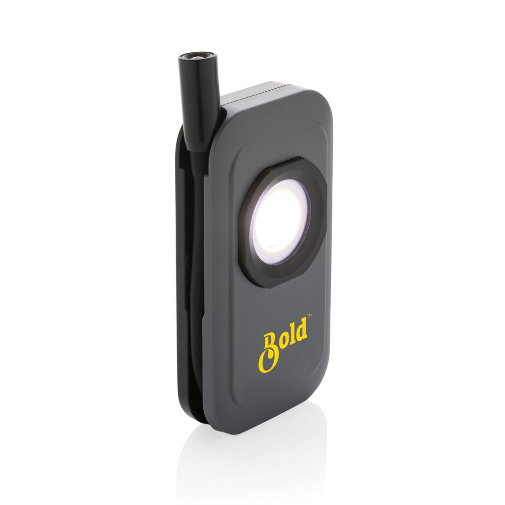 Lumină de lucru reîncărcabilă prin USB din plastic reciclat RCS Gear X grey