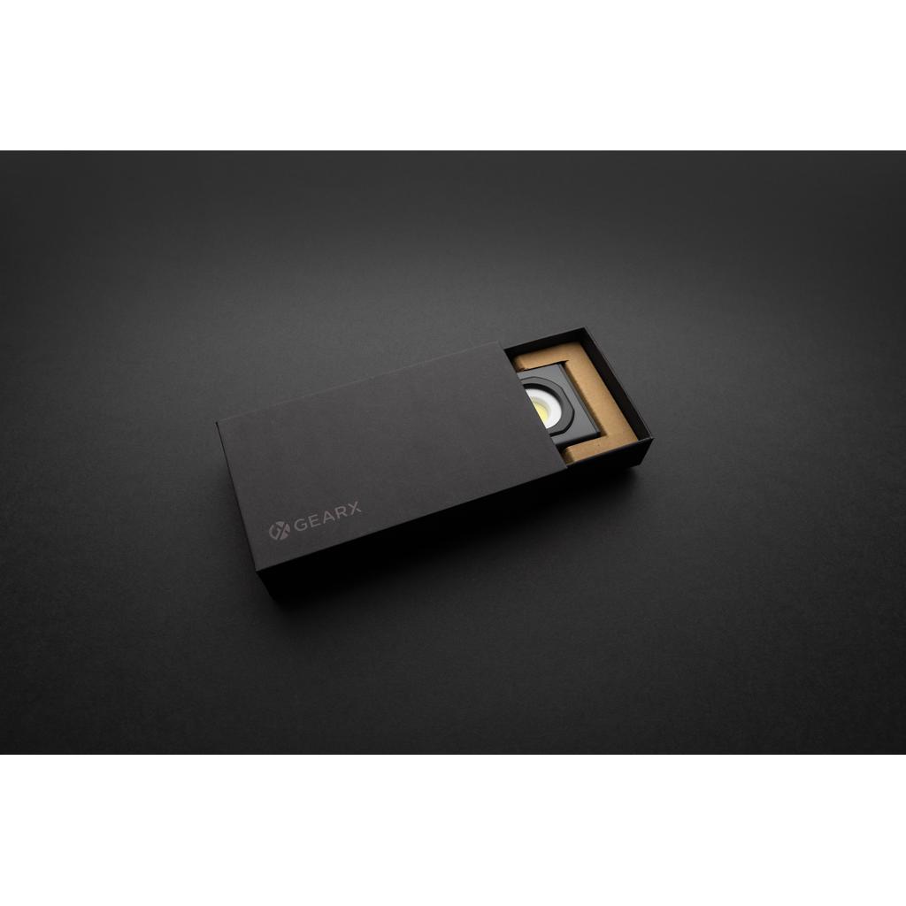 Lumină de lucru de buzunar din plastic reciclat RCS, reîncărcabilă prin USB, 260 lumeni Gear X grey