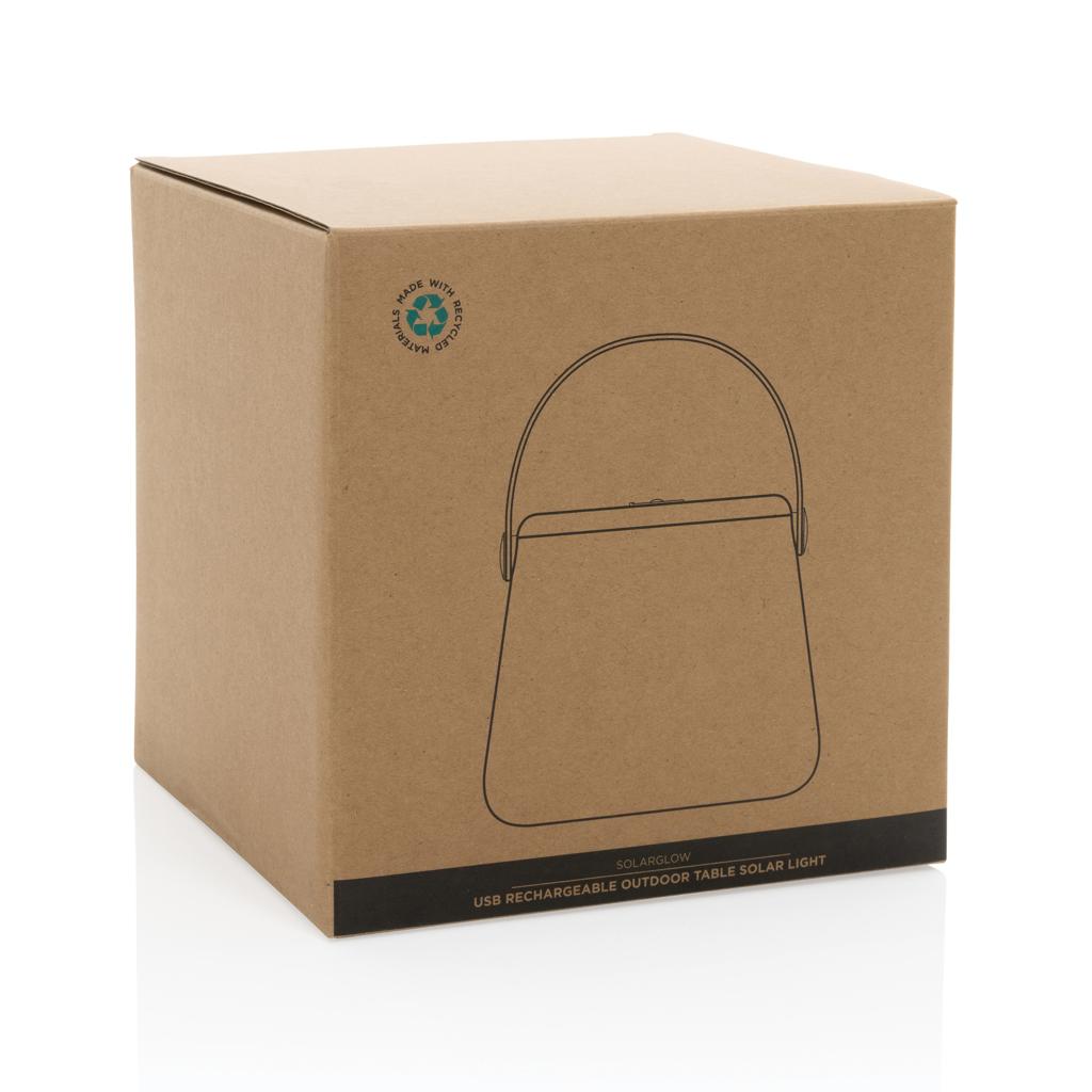 Lumină de exterior din ABS reciclat RCS, reîncărcabilă prin USB SolarGlow transparent