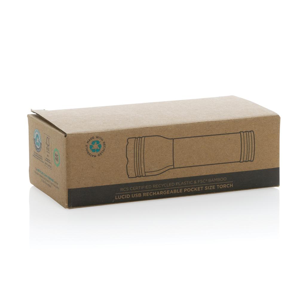Lanternă 1W din plastic reciclat și bambus, certificată RCS Lucid  black