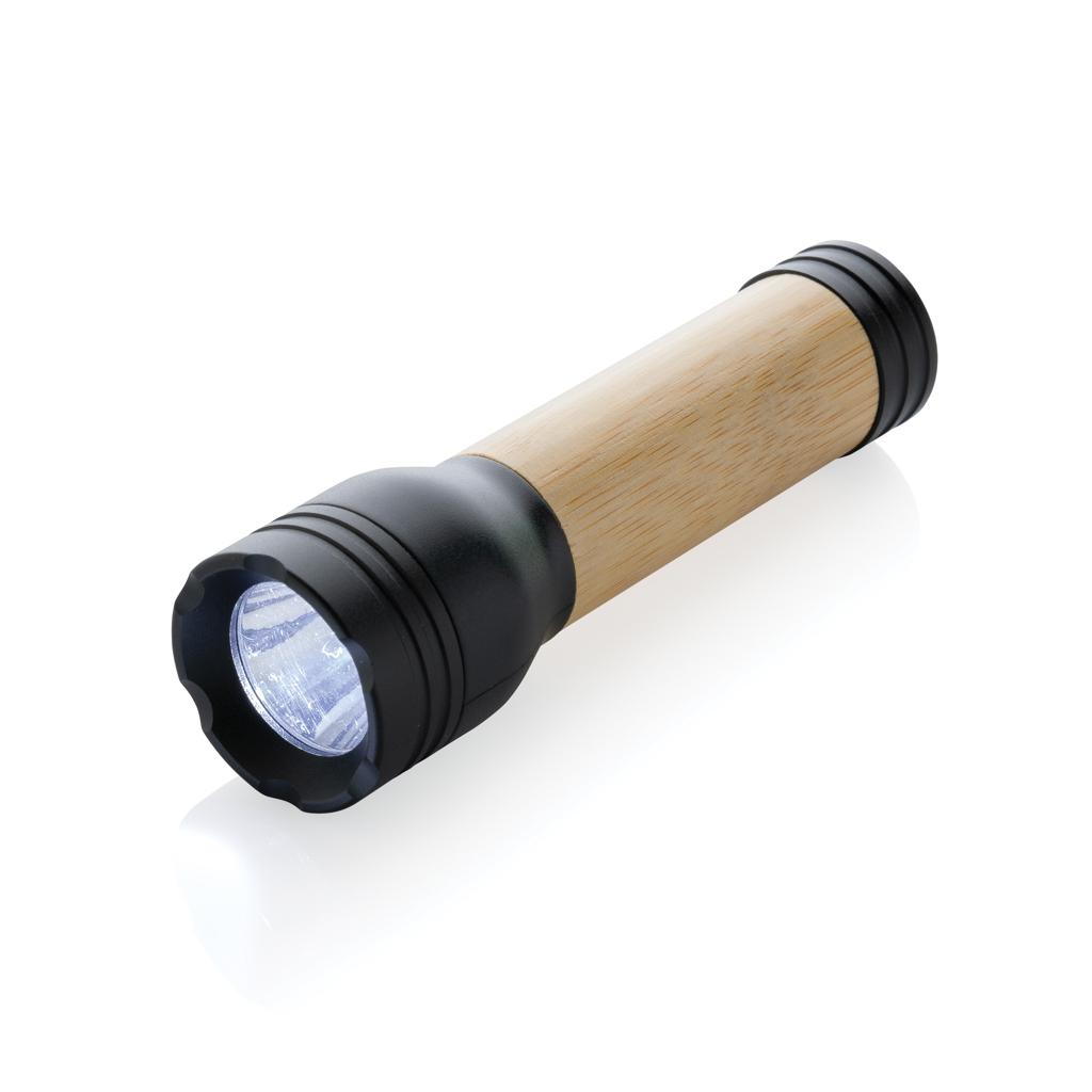 Lanternă 1W din plastic reciclat și bambus, certificată RCS Lucid  black