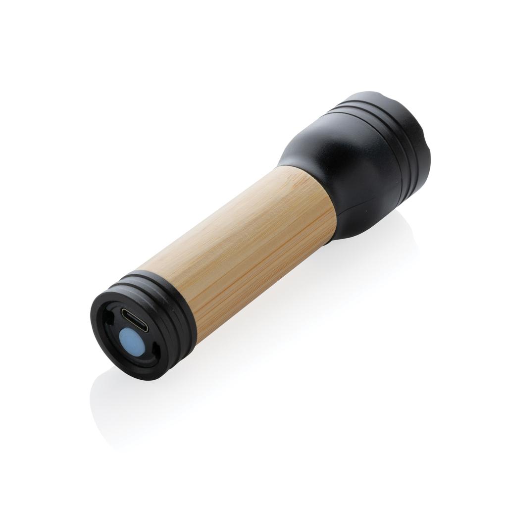 Lanternă 1W din plastic reciclat și bambus, certificată RCS Lucid  black