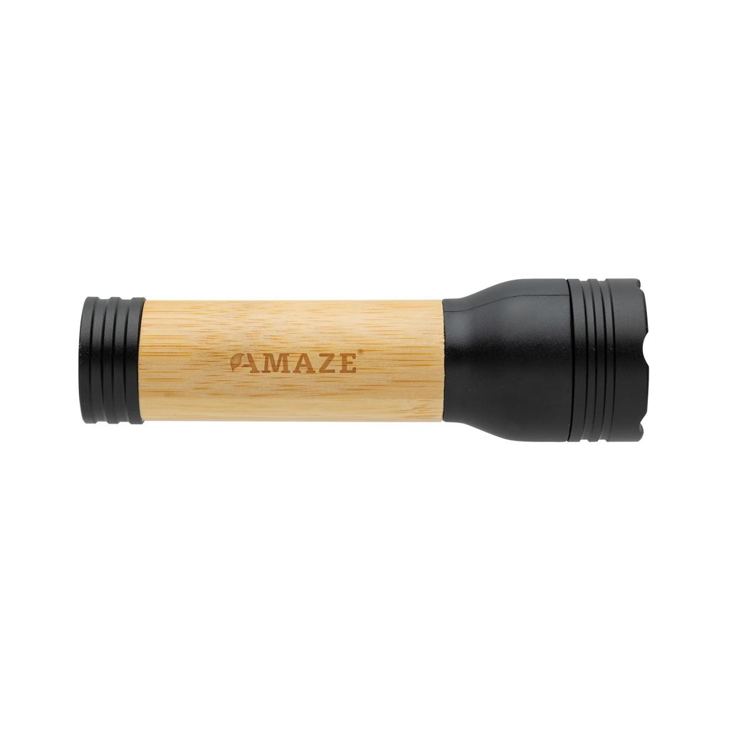 Lanternă 1W din plastic reciclat și bambus, certificată RCS Lucid  black