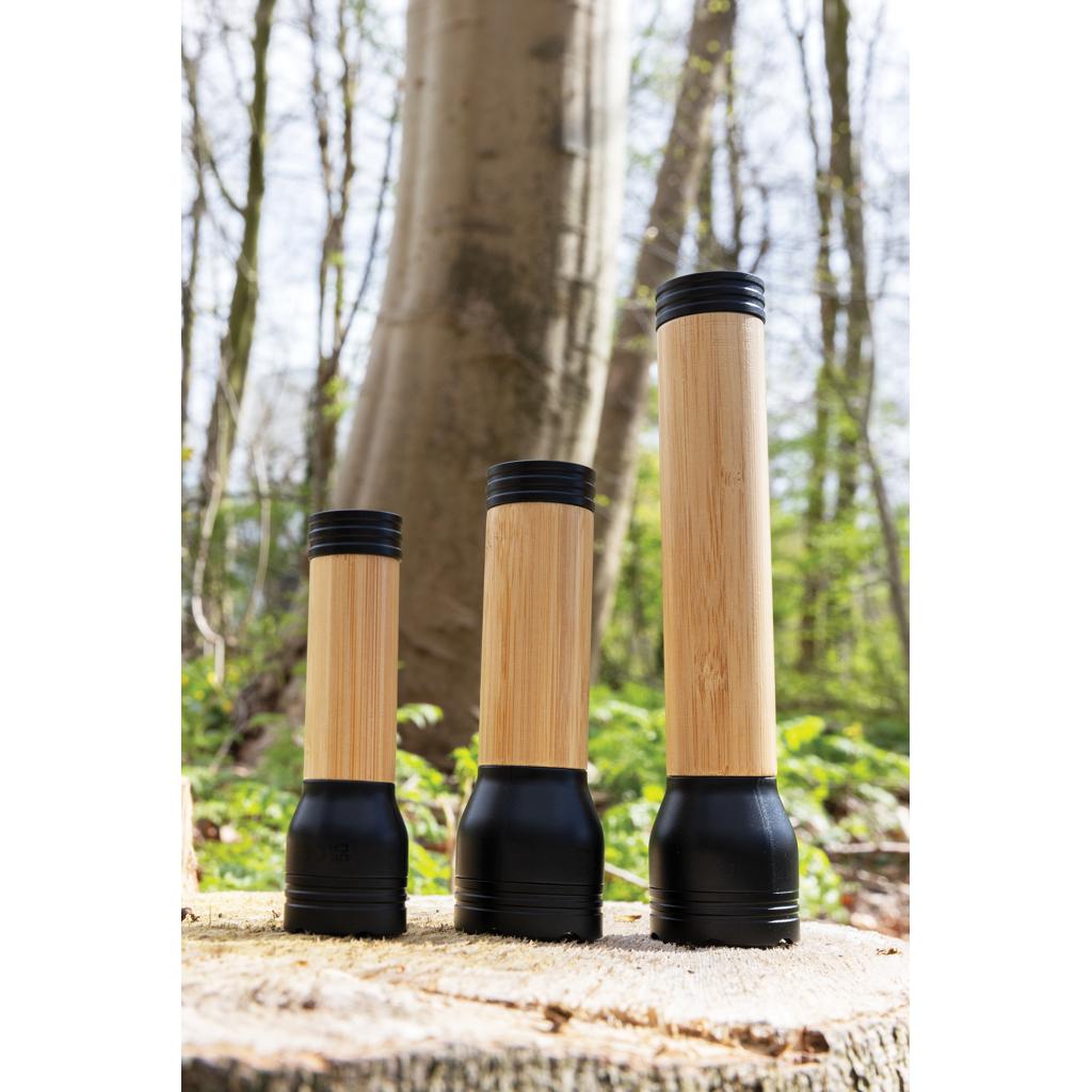 Lanternă 1W din plastic reciclat și bambus, certificată RCS Lucid  black