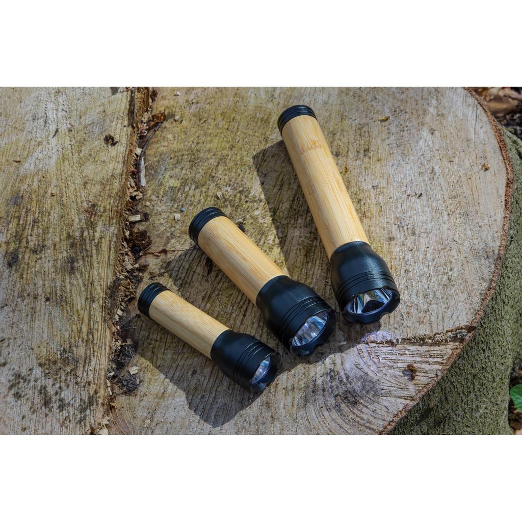 Lanternă 3W din plastic reciclat și bambus, certificată RCS Lucid  black