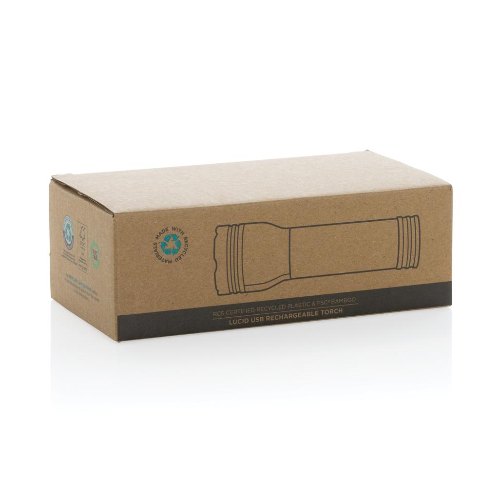 Lanternă 3W din plastic reciclat și bambus, certificată RCS Lucid  black