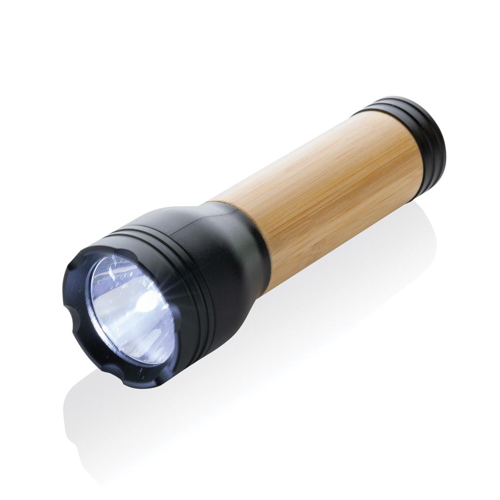 Lanternă 3W din plastic reciclat și bambus, certificată RCS Lucid  black