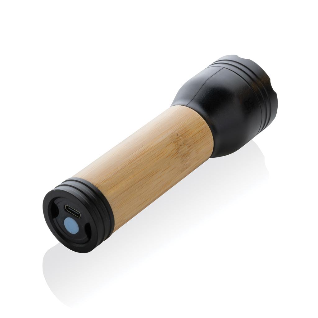 Lanternă 3W din plastic reciclat și bambus, certificată RCS Lucid  black