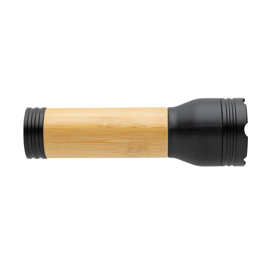 Lanternă 3W din plastic reciclat și bambus, certificată RCS Lucid  black