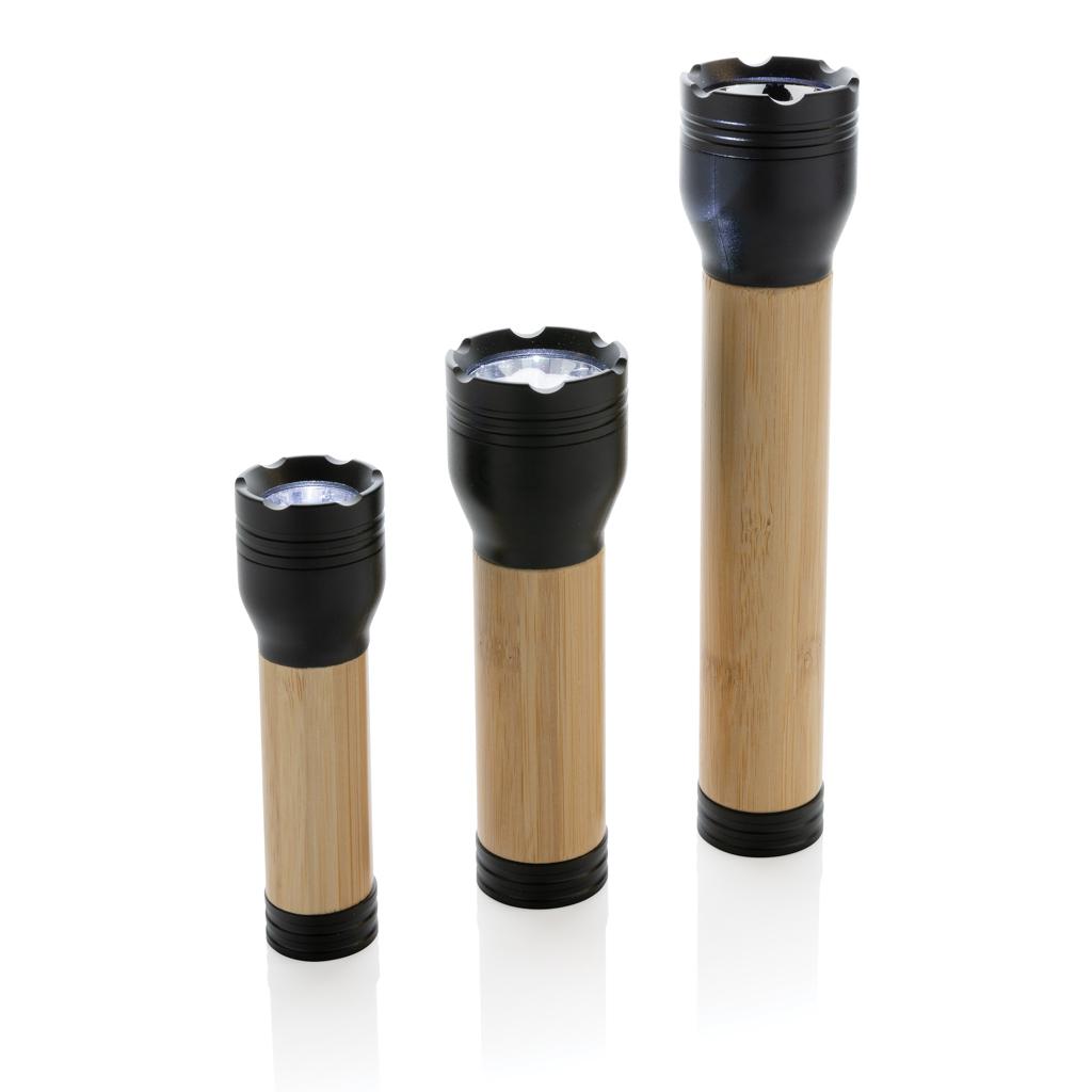 Lanternă 3W din plastic reciclat și bambus, certificată RCS Lucid  black