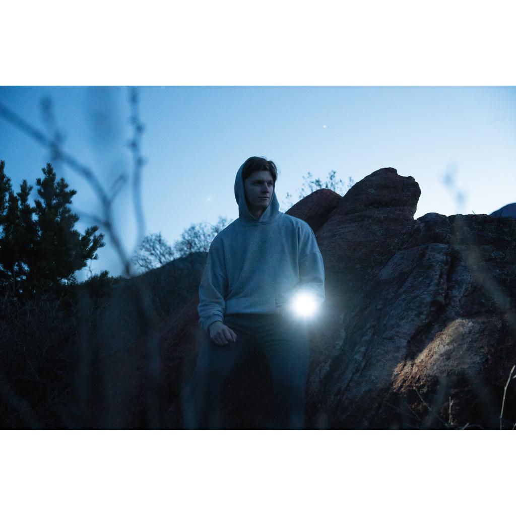 Lanternă 5W din plastic reciclat și bambus, certificată RCS Lucid black