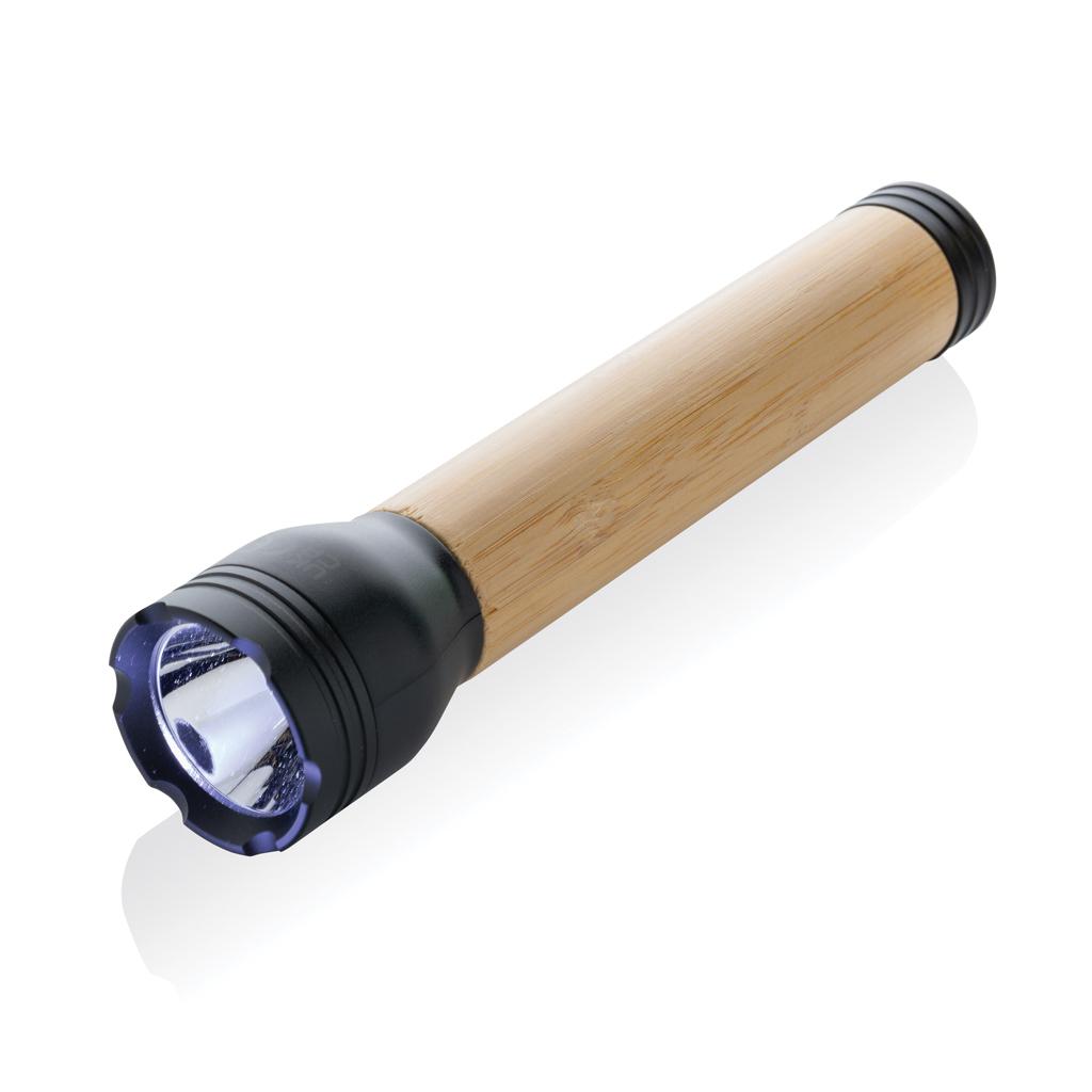 Lanternă 5W din plastic reciclat și bambus, certificată RCS Lucid black