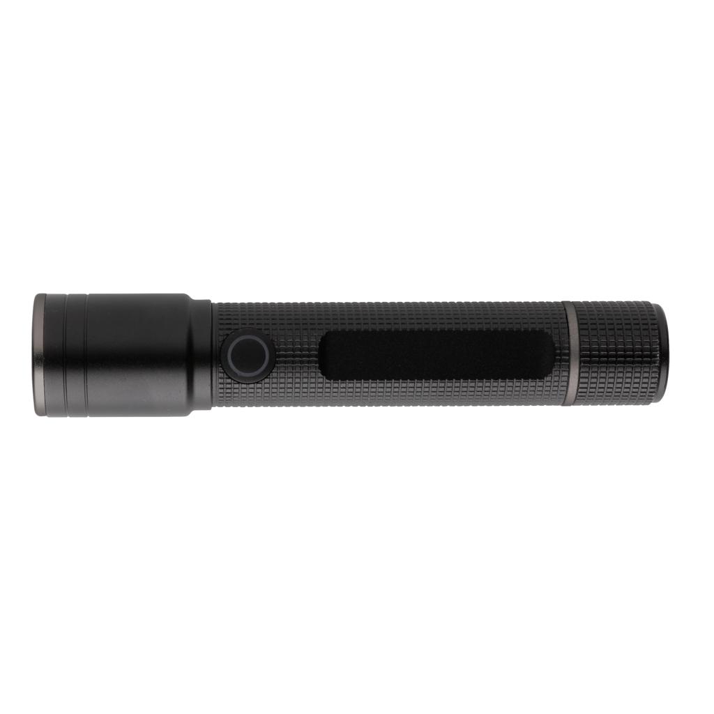 Lanternă din aluminiu reciclat RCS, reîncărcabilă prin USB Gear X black