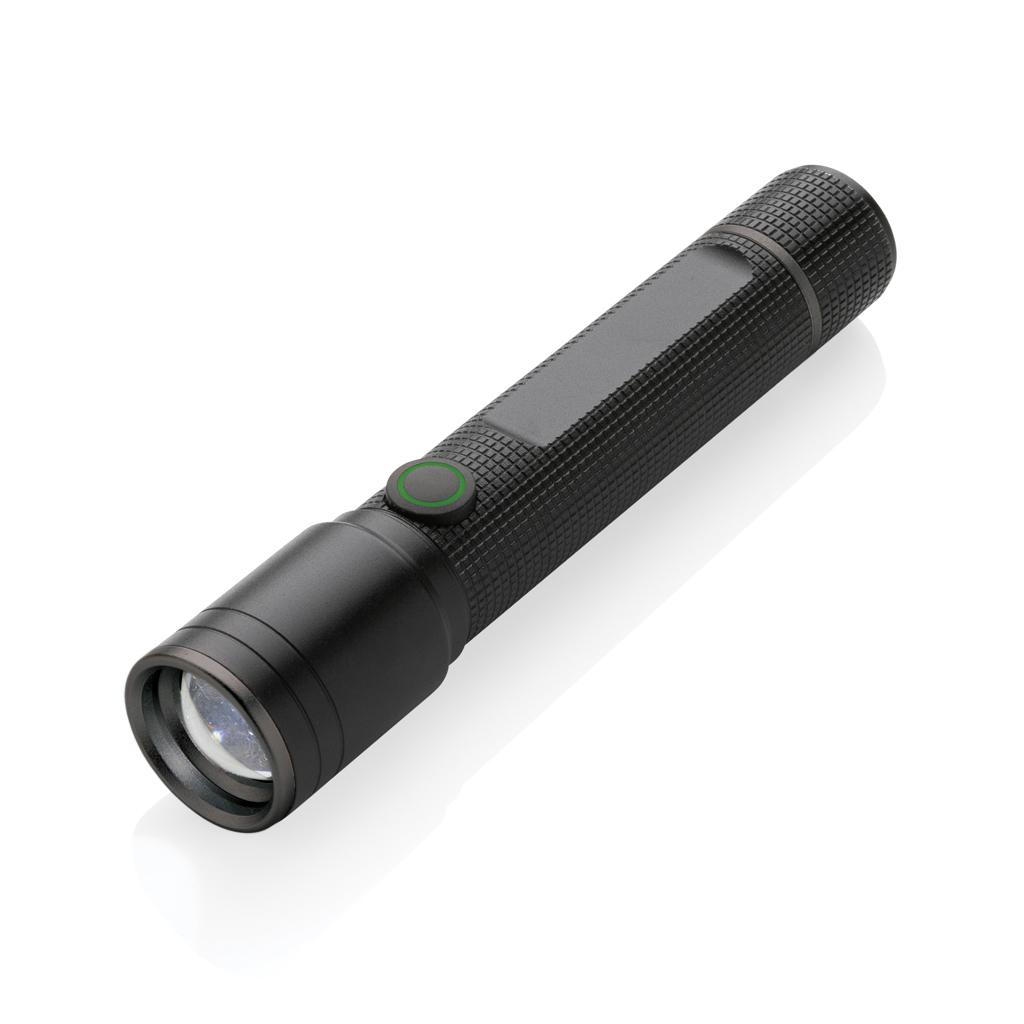 Lanternă din aluminiu reciclat RCS, reîncărcabilă prin USB Gear X black