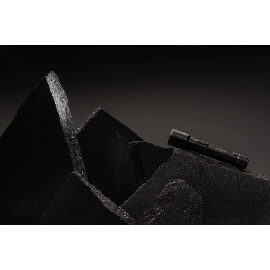 Lanternă mare din aluminiu reciclat RCS, reîncărcabilă prin USB Gear X black