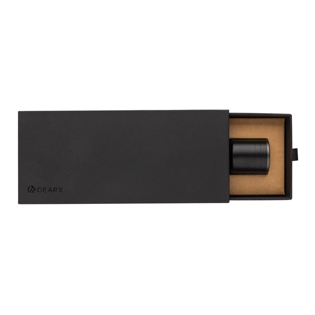 Lanternă mare din aluminiu reciclat RCS, reîncărcabilă prin USB Gear X black