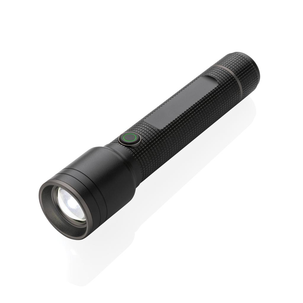 Lanternă mare din aluminiu reciclat RCS, reîncărcabilă prin USB Gear X black