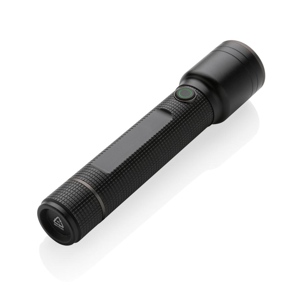 Lanternă mare din aluminiu reciclat RCS, reîncărcabilă prin USB Gear X black