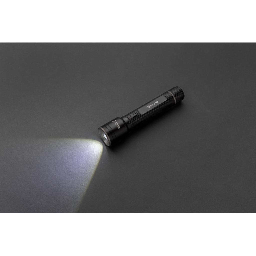 Lanternă mare din aluminiu reciclat RCS, reîncărcabilă prin USB Gear X black