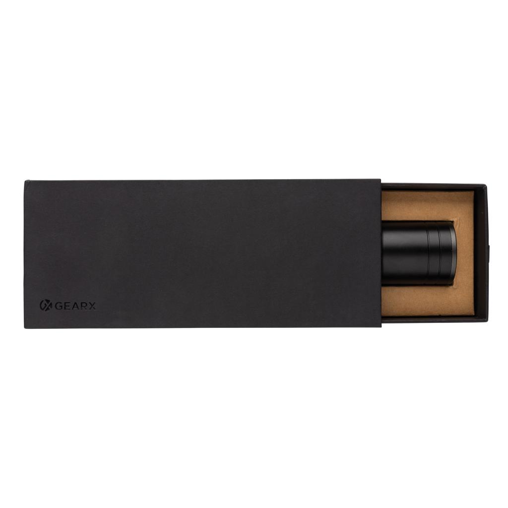 Lanternă heavy duty, din aluminiu reciclat RCS, reîncărcabilă prin USB black