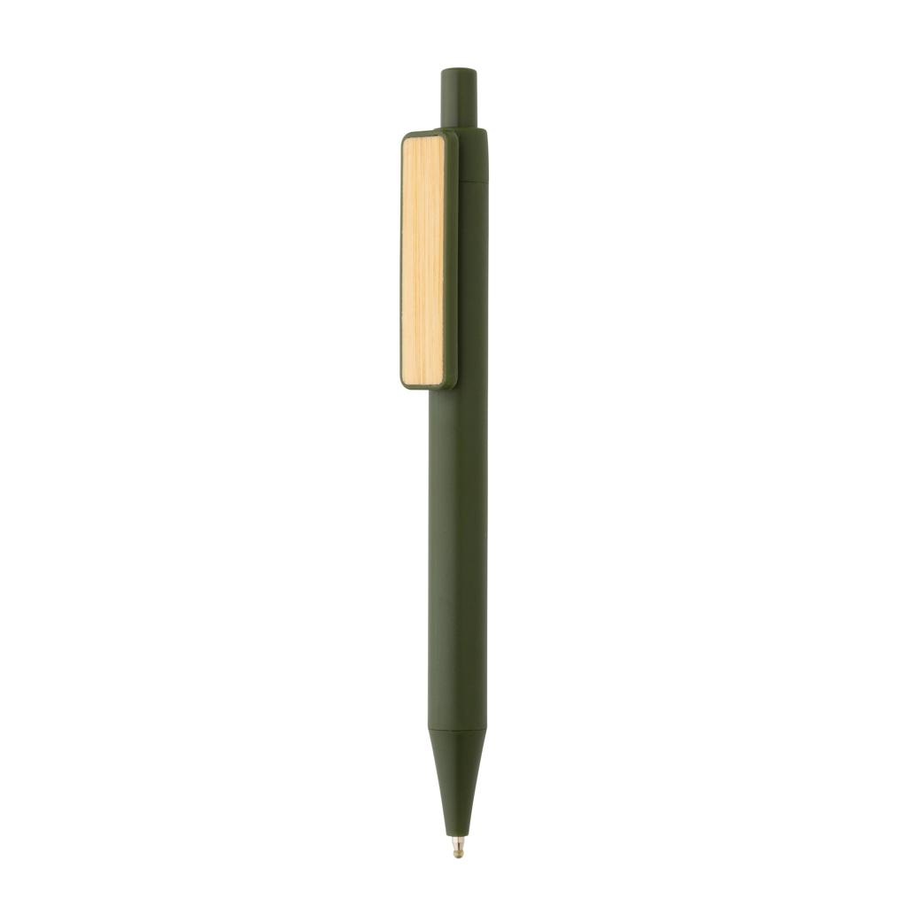 Stilou cu clips din bambus GRS RABS green