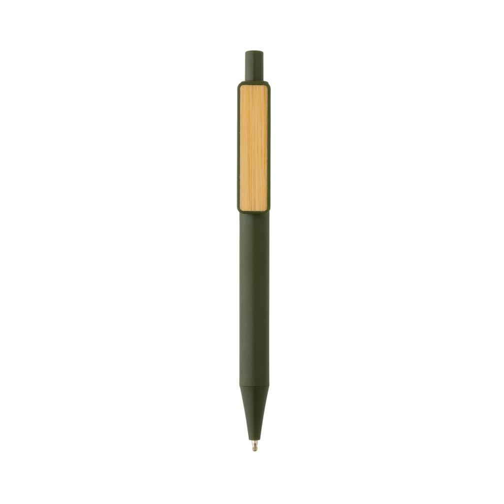 Stilou cu clips din bambus GRS RABS green