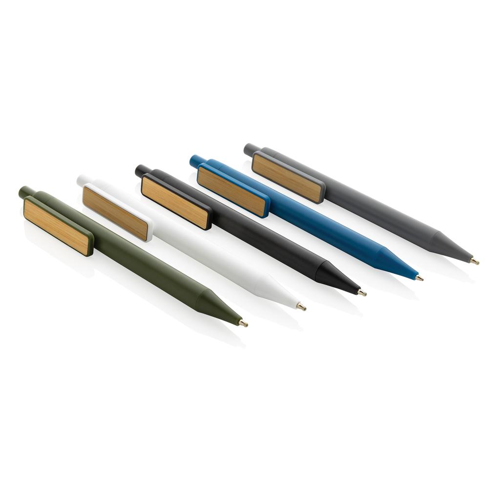 Stilou cu clips din bambus GRS RABS green