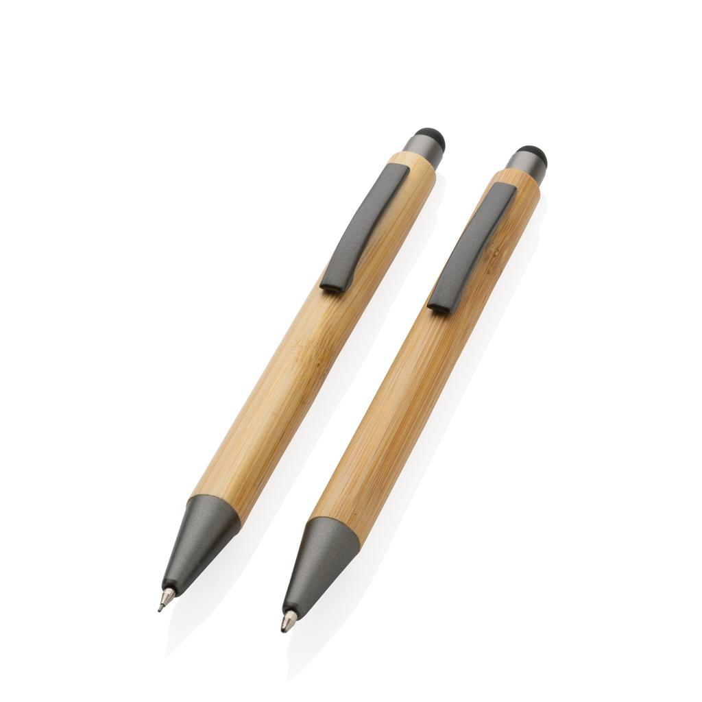 Set de pixuri moderne din bambus în cutie brown