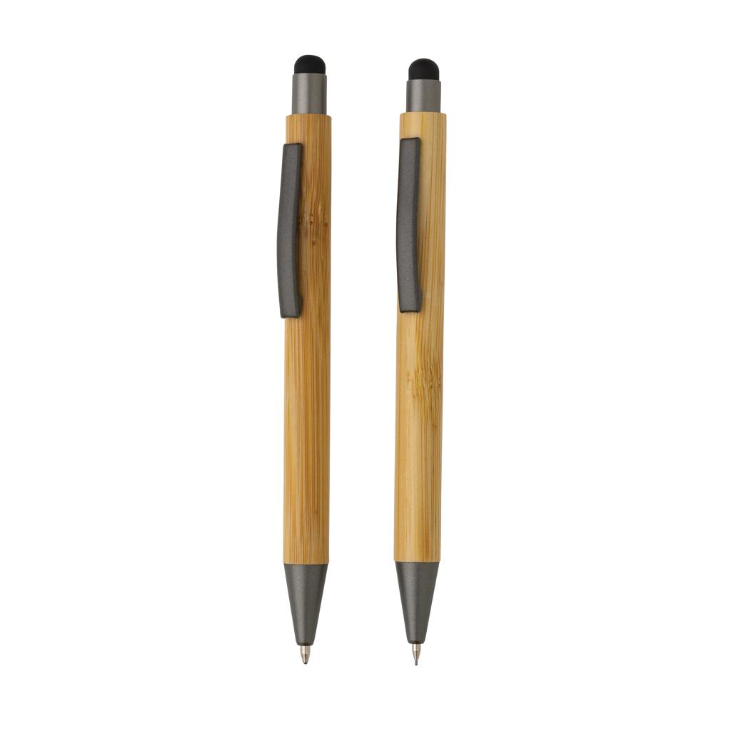 Set de pixuri moderne din bambus în cutie brown