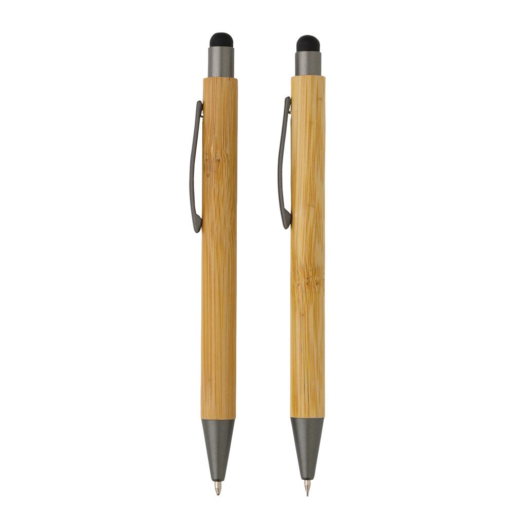Set de pixuri moderne din bambus în cutie brown