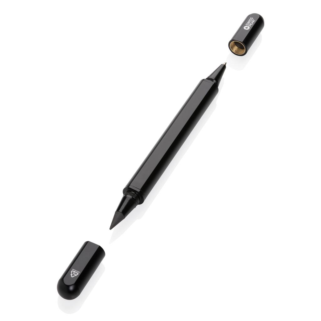Pix dual-tip din aluminiu reciclat certificat RCS Swiss Peak Storm black