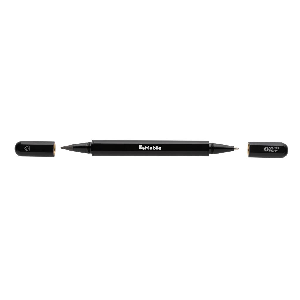 Pix dual-tip din aluminiu reciclat certificat RCS Swiss Peak Storm black