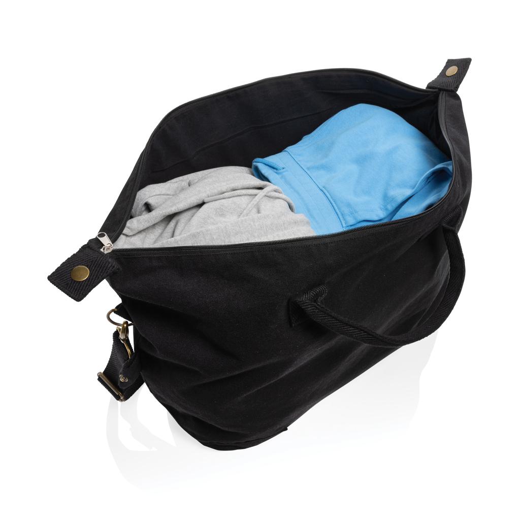 Geantă de weekend deluxe din pânză reciclată de 500 gsm  Kezar AWARE™ black