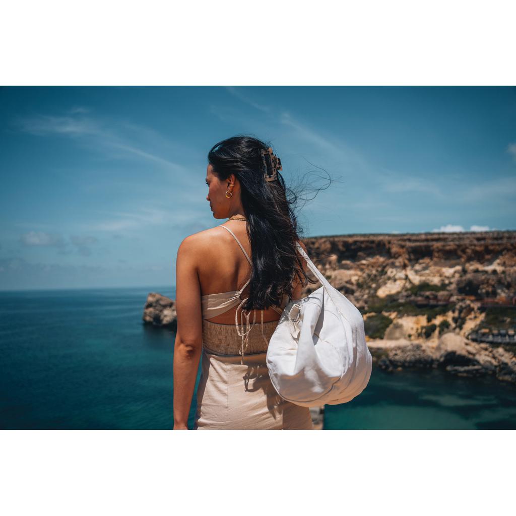 Geantă duffel din pânză reciclabilă de 285 gsm, nevopsită Impact Aware™  off white