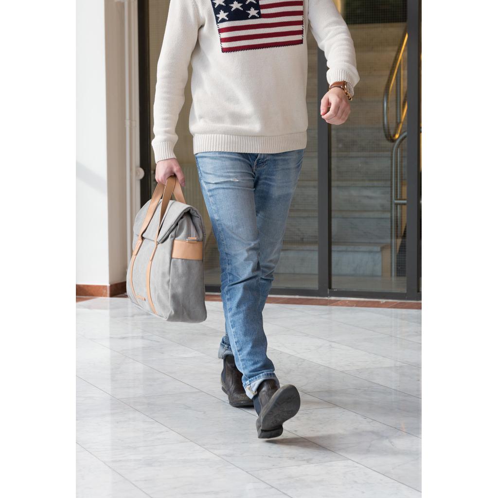 Geantă pentru laptop din pânză, fără PVC grey