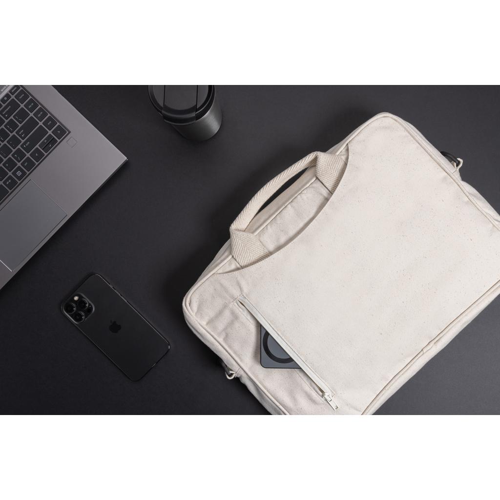Geantă de laptop din bumbac reciclat, de 15,4 inch Laluka AWARE™ off white