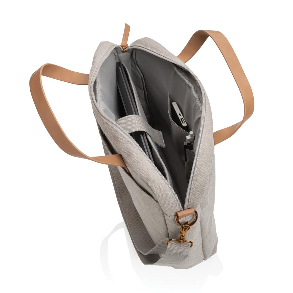 Geantă de laptop din pânză reciclată de 16 oz. Impact AWARE™ grey