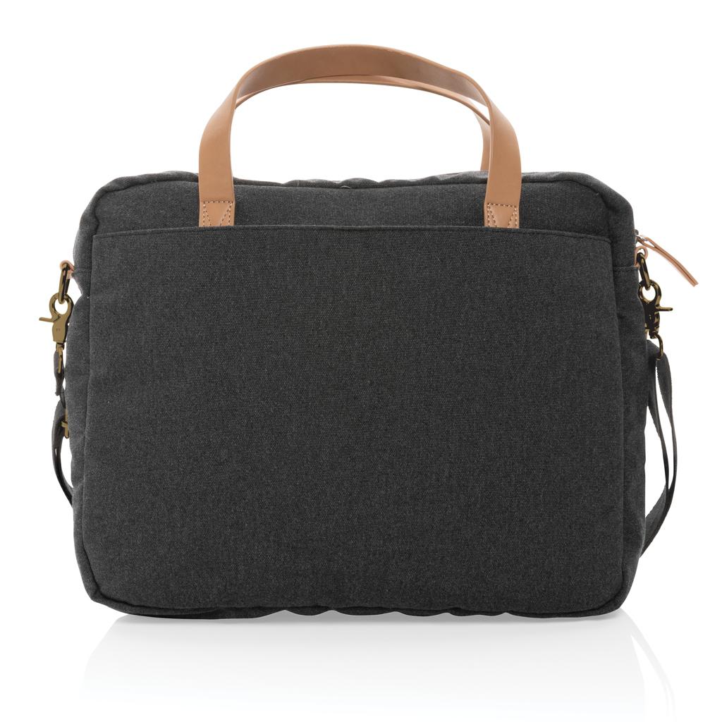 Geantă de laptop din pânză reciclată de 16 oz. Impact AWARE™ black