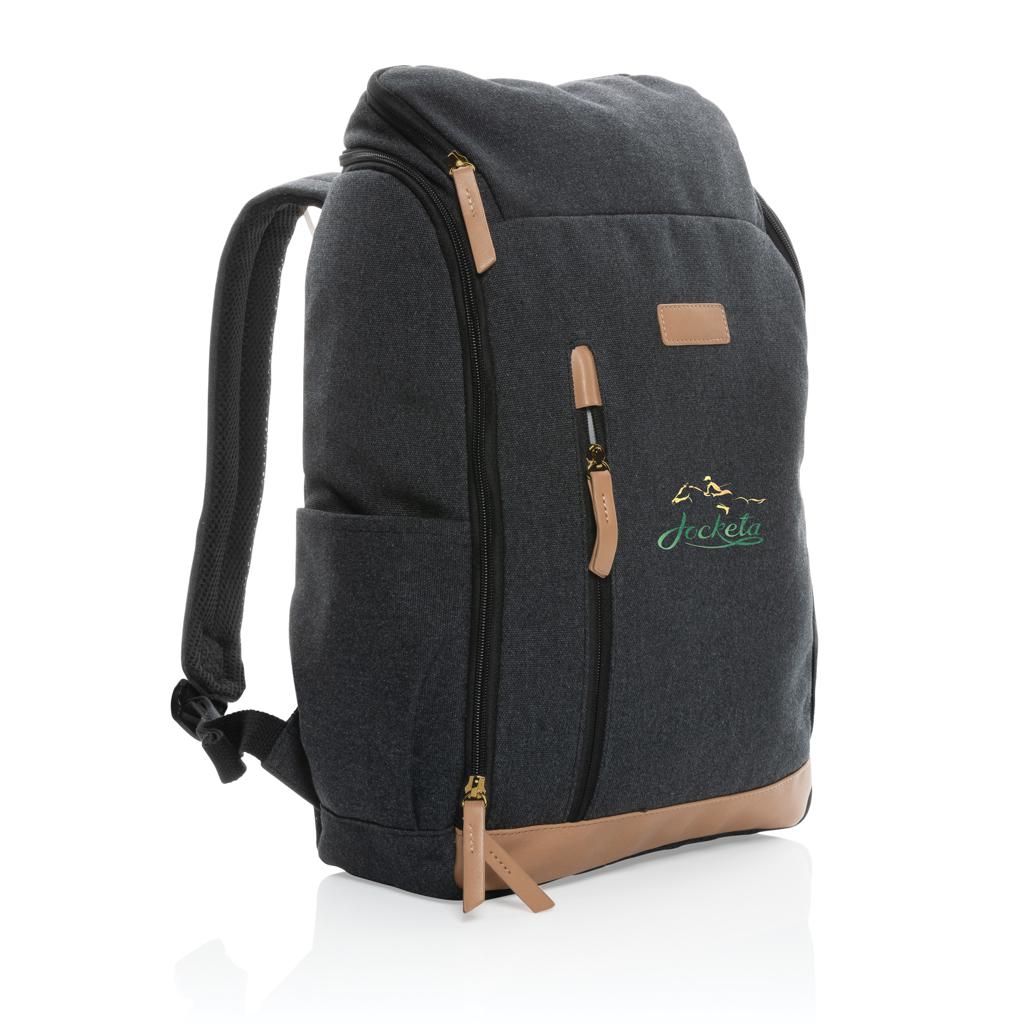 Rucsac de laptop din pânză reciclată de 16 oz. pentru laptop de 15