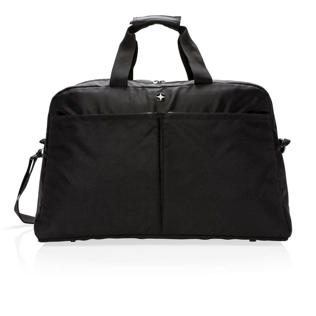 Geantă duffel RFID cu deschidere de tip valiză Swiss Peak  black