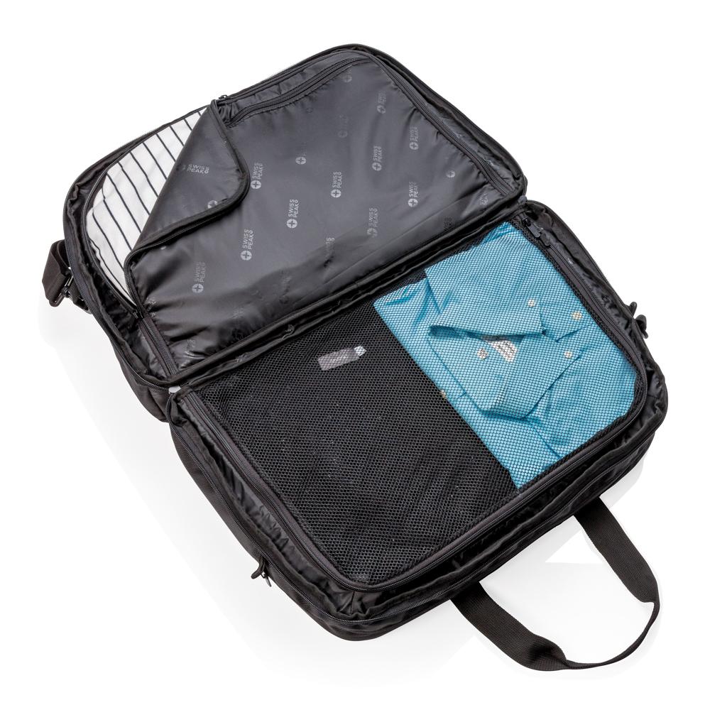 Geantă duffel RFID cu deschidere de tip valiză Swiss Peak  black