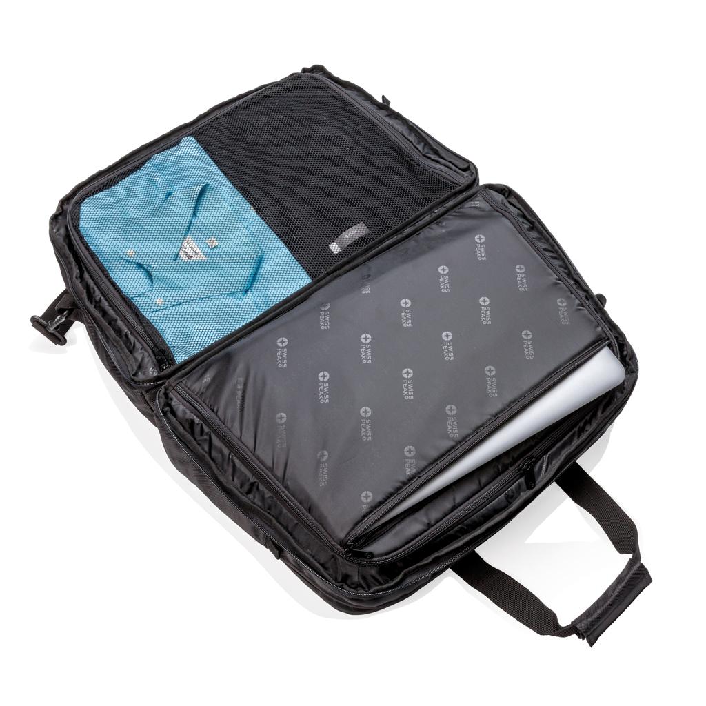 Geantă duffel RFID cu deschidere de tip valiză Swiss Peak  black