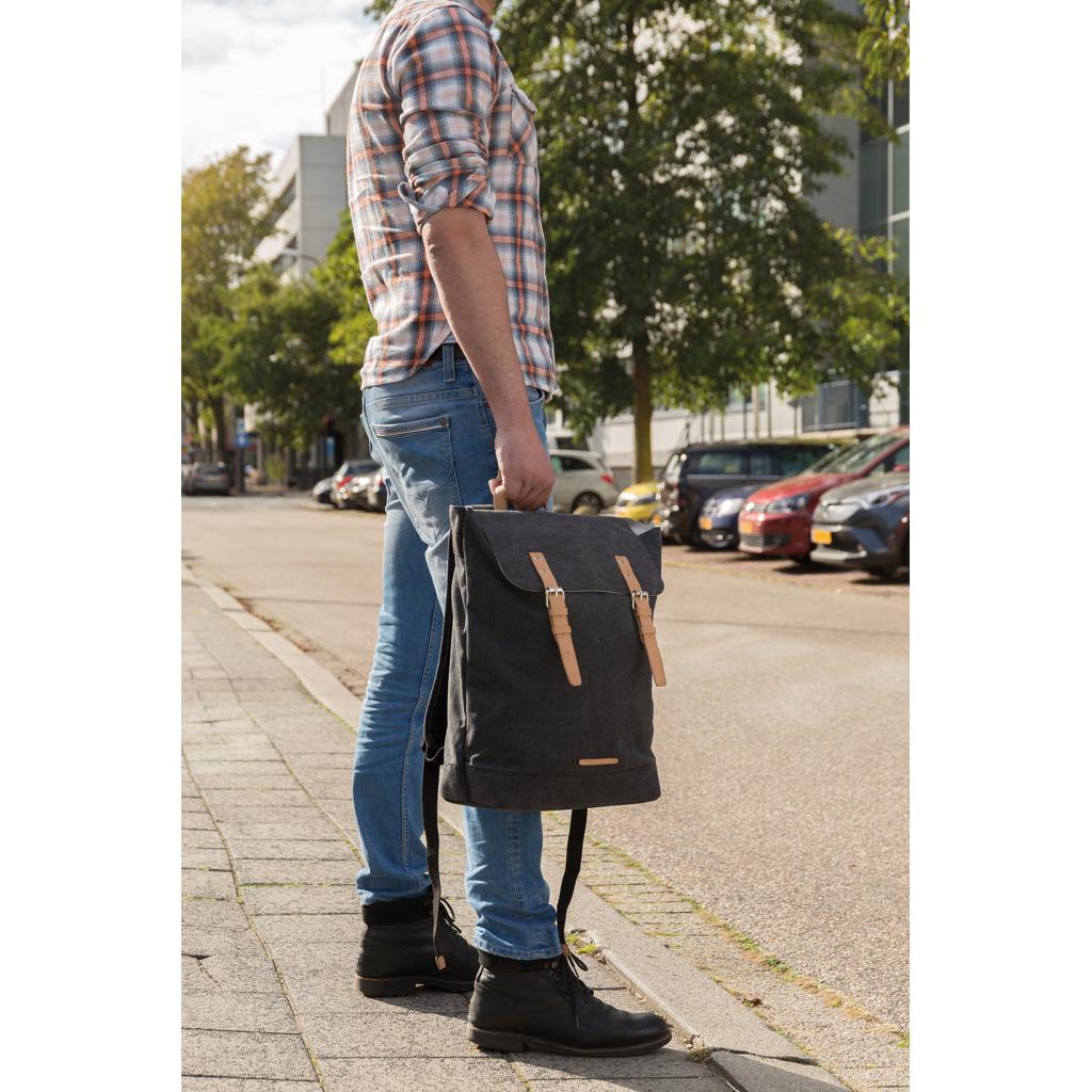 Rucsac din pânză pentru laptop, fără PVC black