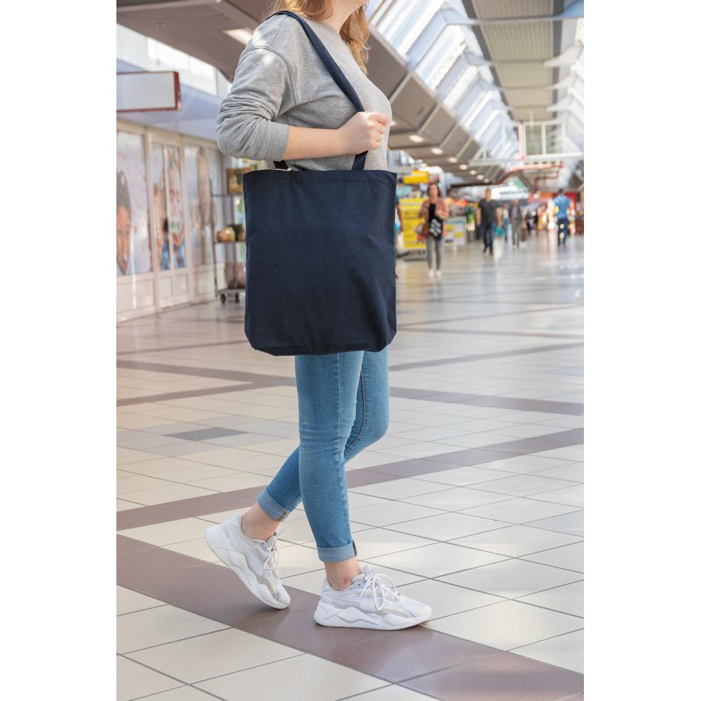 Geantă tote din bumbac reciclat de 330 gsm Impact AWARE™ navy