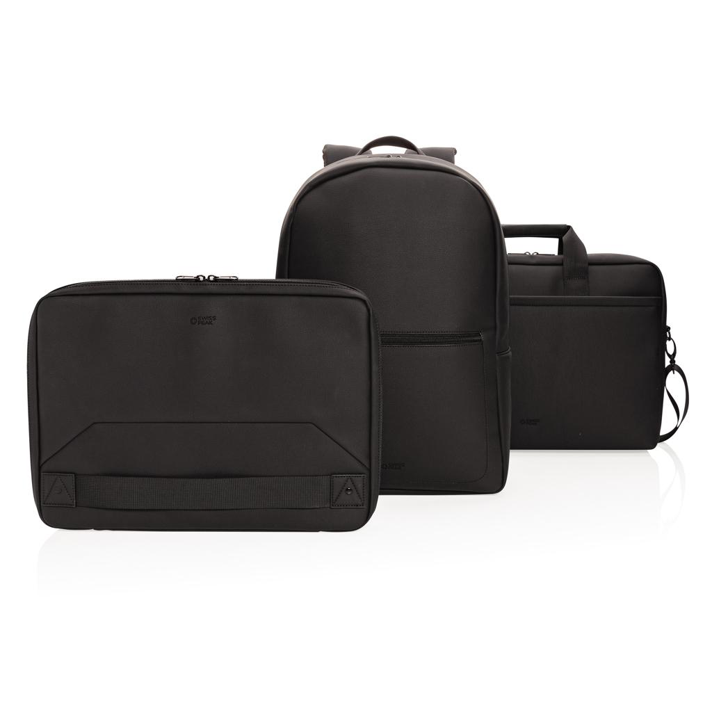 Rucsac deluxe pentru laptop din PU, fără PVC Swiss Peak black