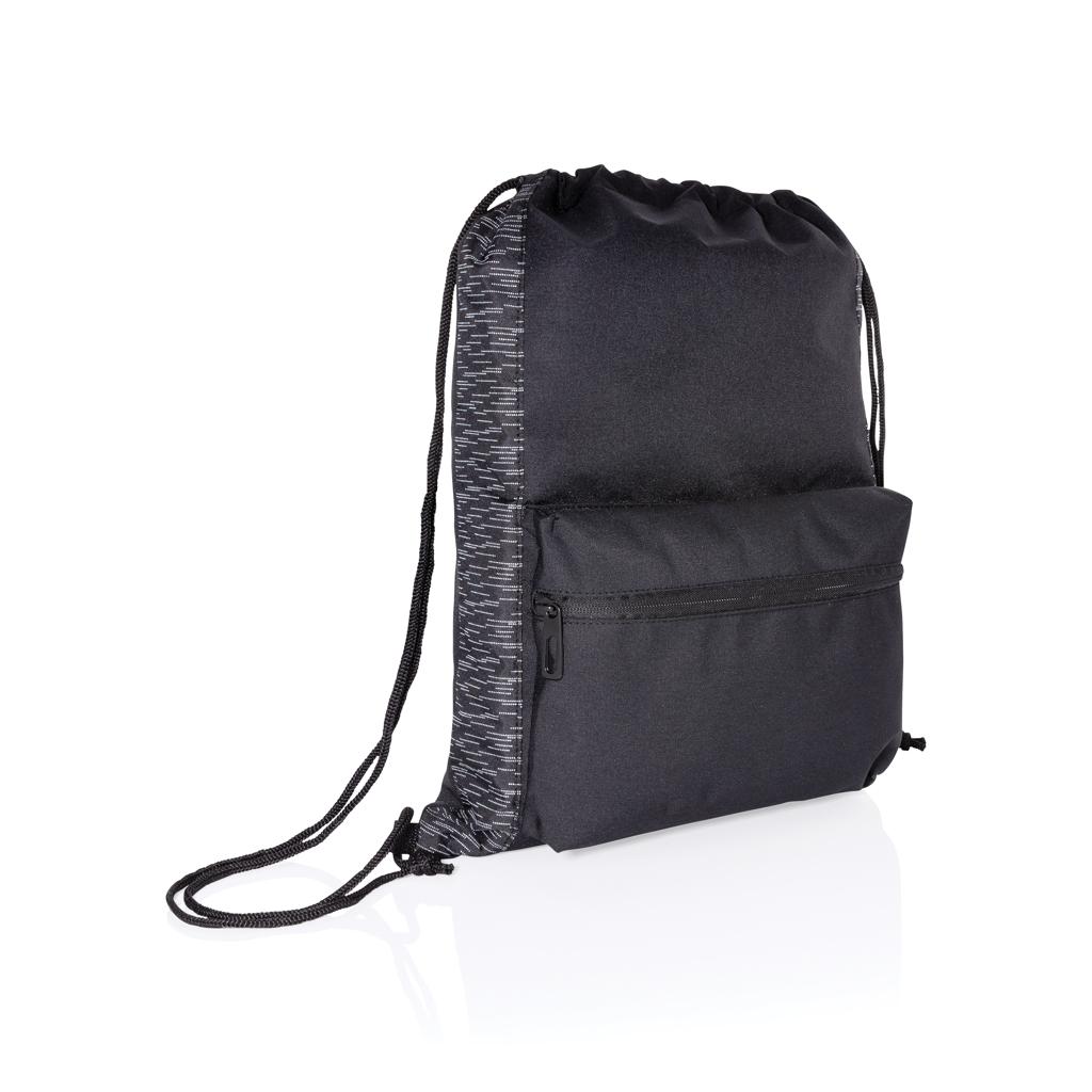 Rucsac cu șnur reflectorizant AWARE™ RPET black