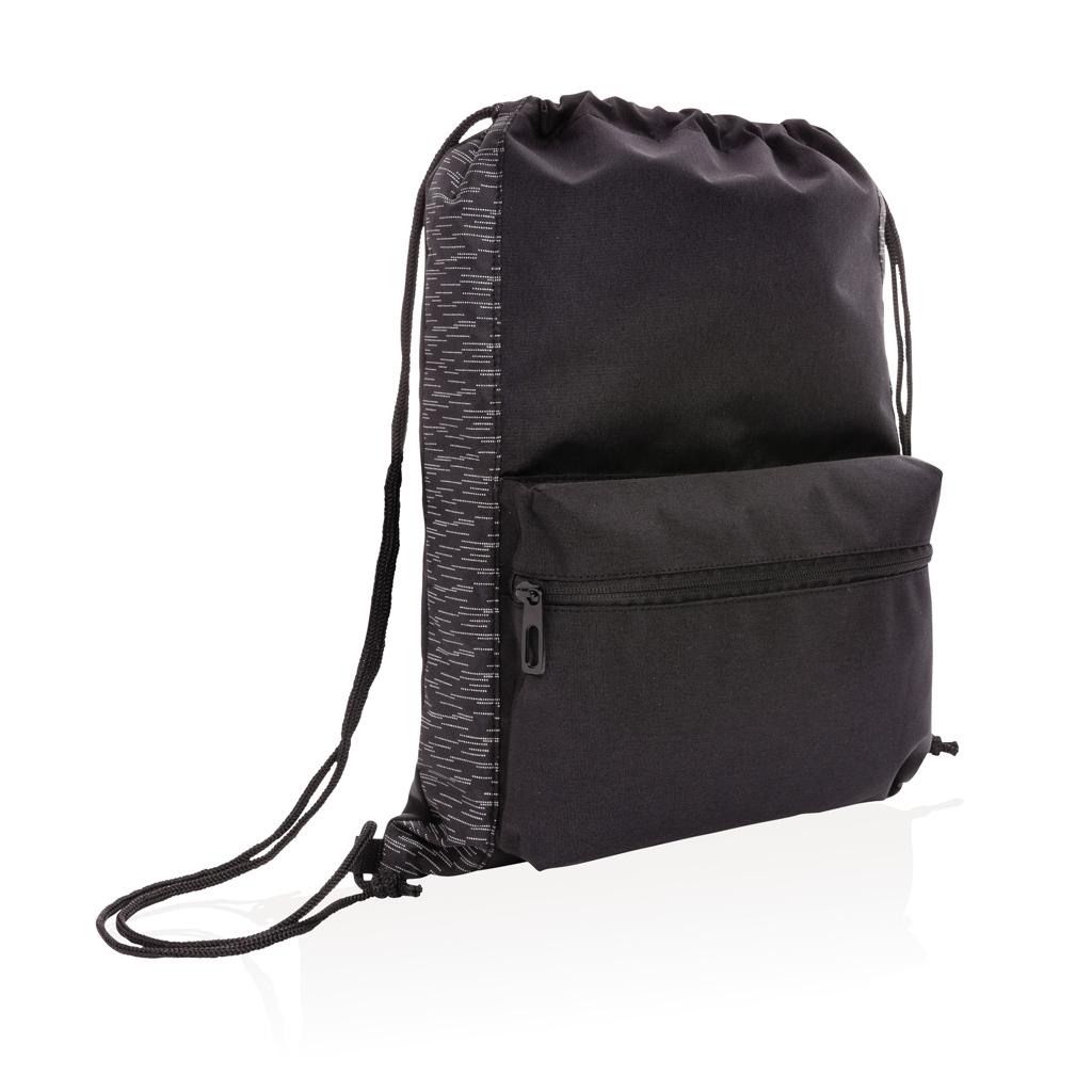Rucsac cu șnur reflectorizant AWARE™ RPET black