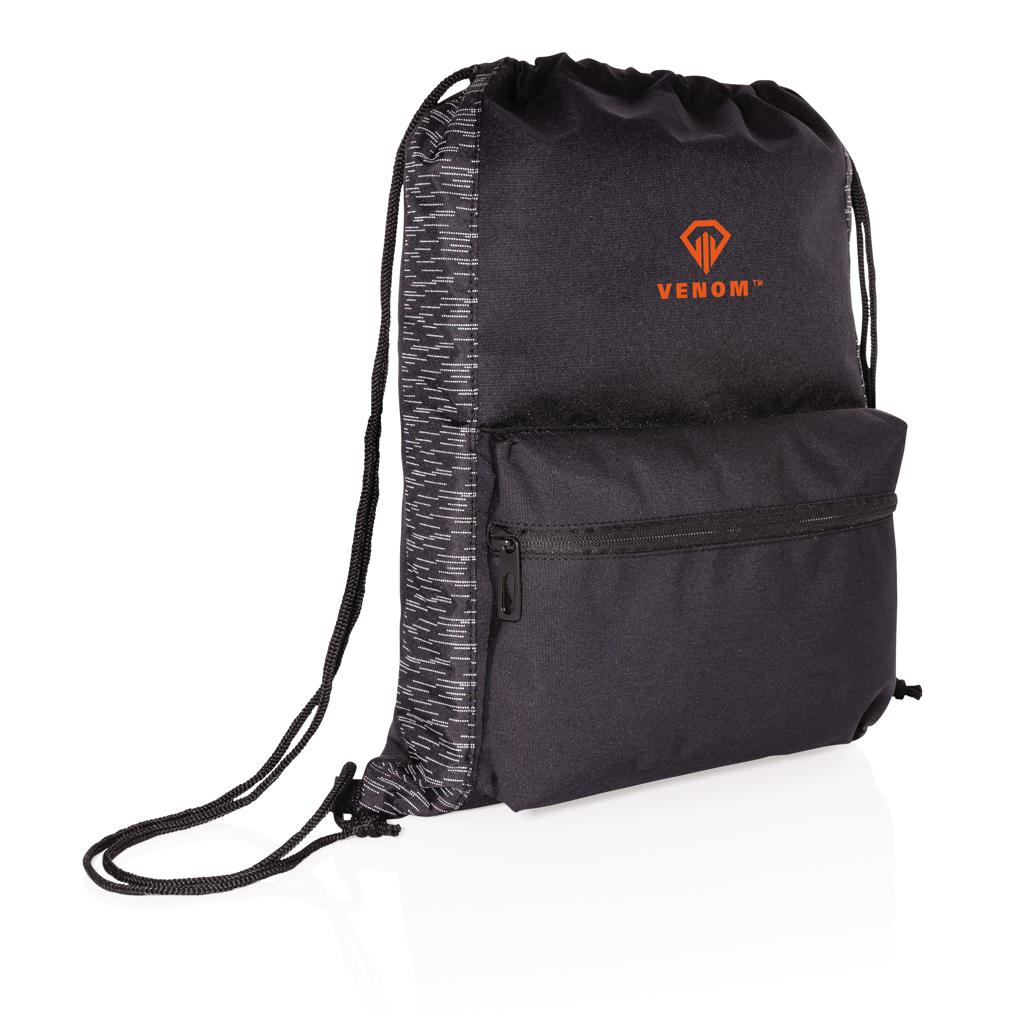 Rucsac cu șnur reflectorizant AWARE™ RPET black